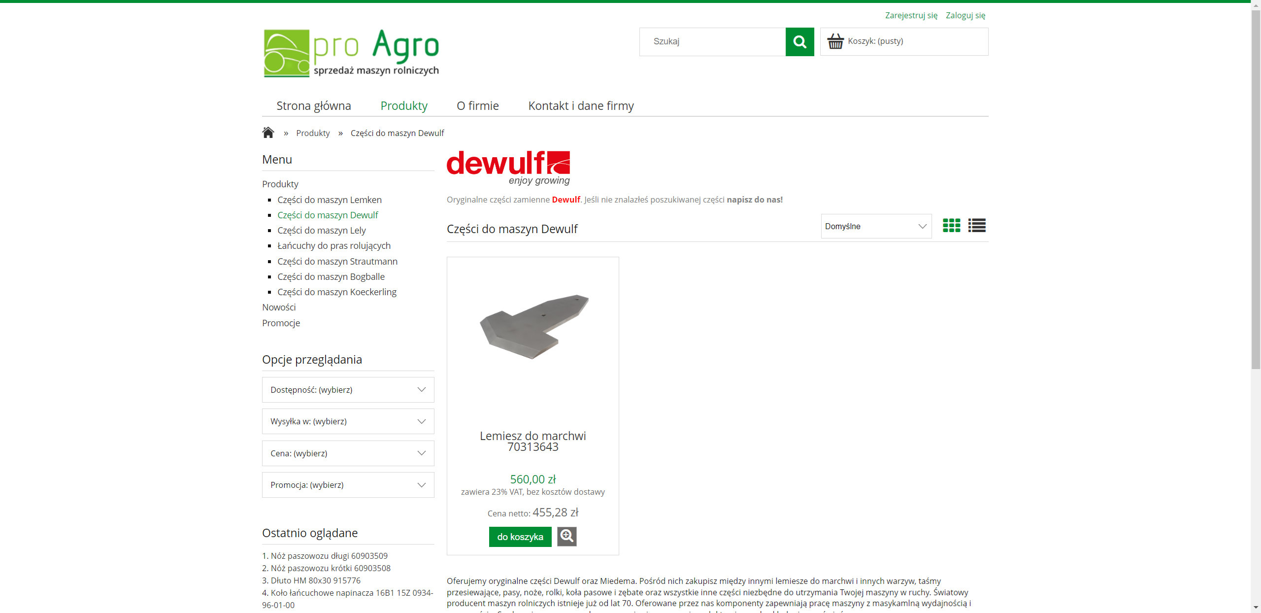 Wpływ części Dewulf na koszty eksploatacyjne w gospodarstwie