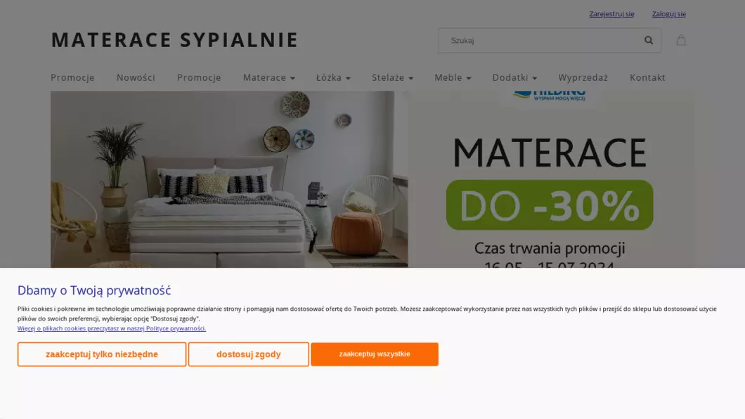 Zrzut ekranu strony Materace Sypialnie