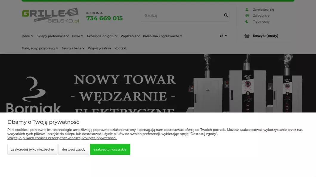 Zrzut ekranu strony Internetowy sklep z grillami | Grille-bielsko.pl
