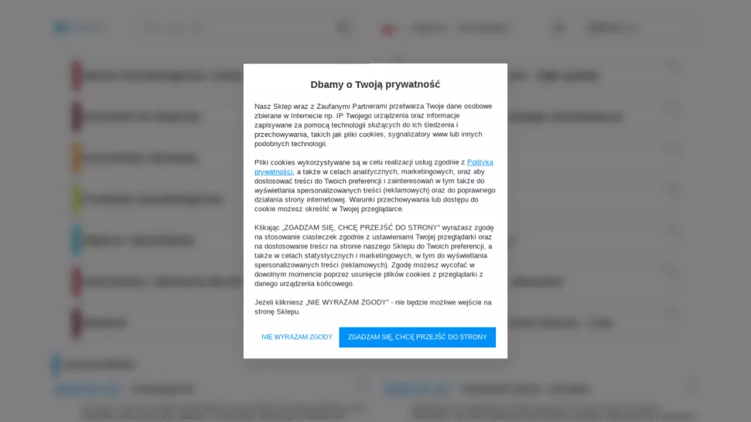 Zrzut ekranu strony Sklep stomatologiczny POLYDENT