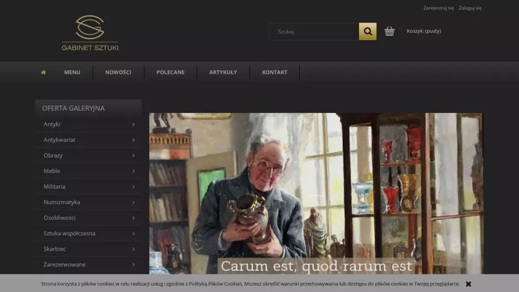 Zrzut ekranu strony Gabinet Sztuki