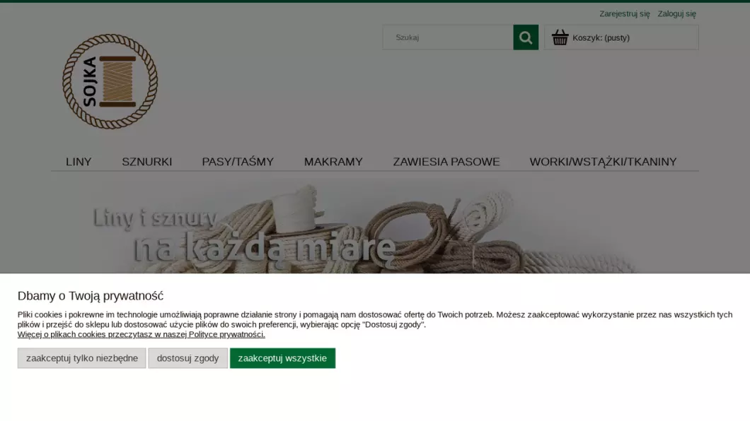 Zrzut ekranu strony Producent lin i sznurków | sojka.sklep.pl