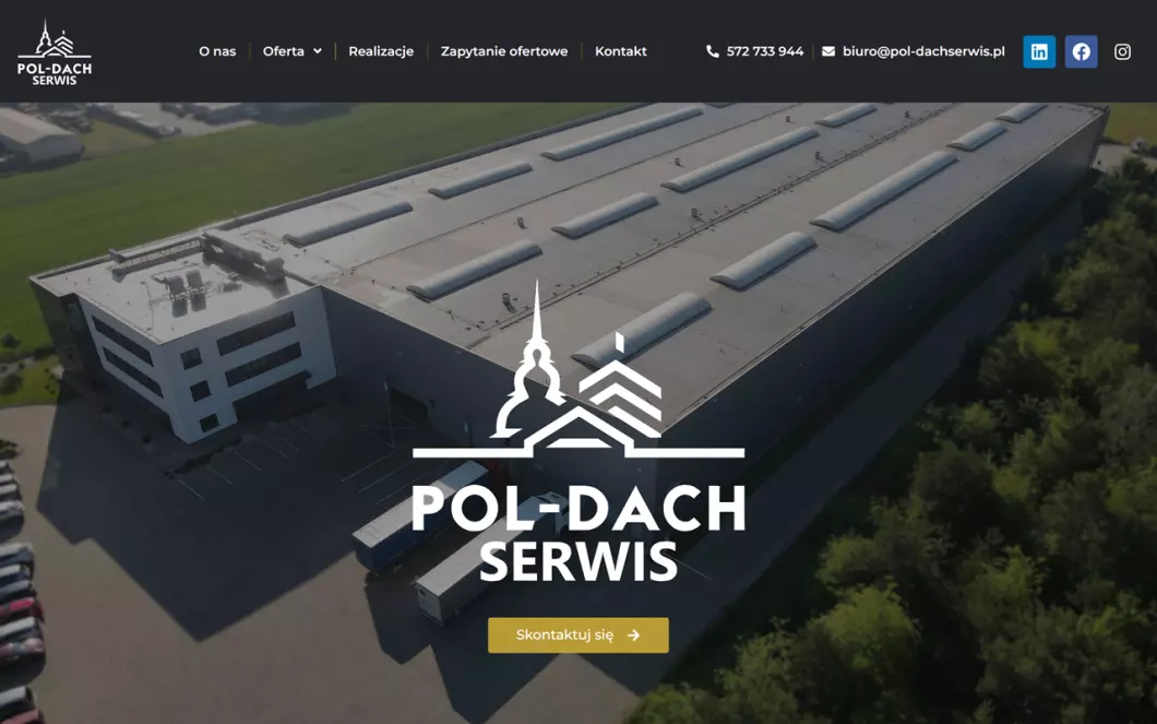 Zrzut ekranu strony Pol-Dach Serwis S.C. - Usługi dekarskie
