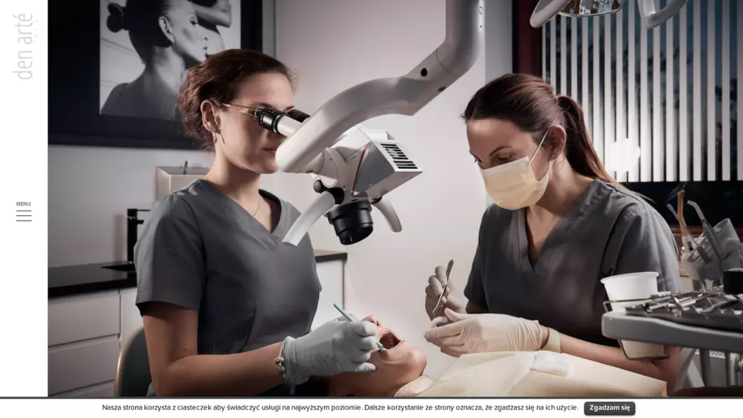 Zrzut ekranu strony Den Arté - Dentysta Sopot