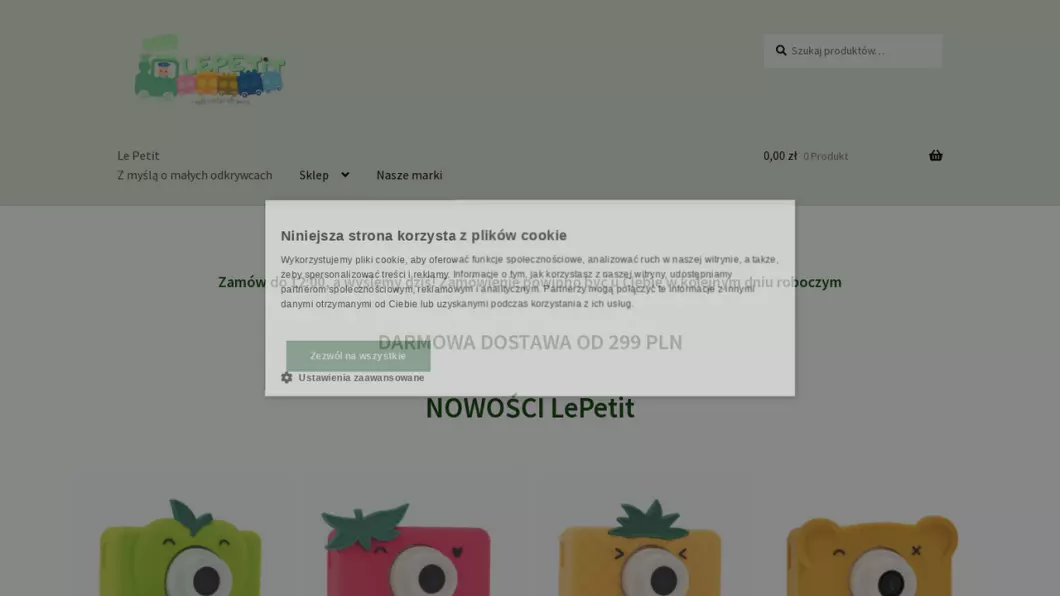 Zrzut ekranu strony LePetit