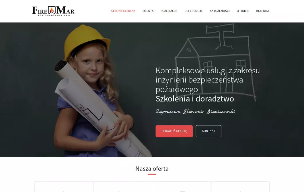 Zrzut ekranu strony Operaty i zabezpieczenia ppoż - FireMar