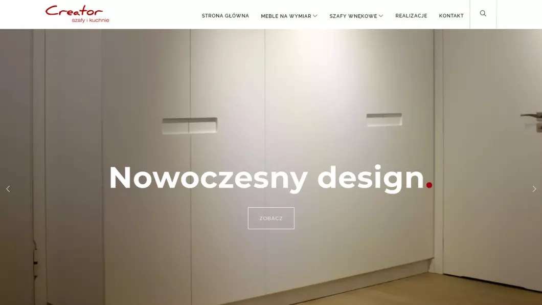 Zrzut ekranu strony Creator Meble