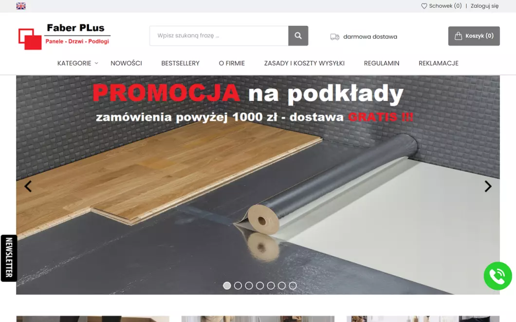 Zrzut ekranu strony Faber Plus