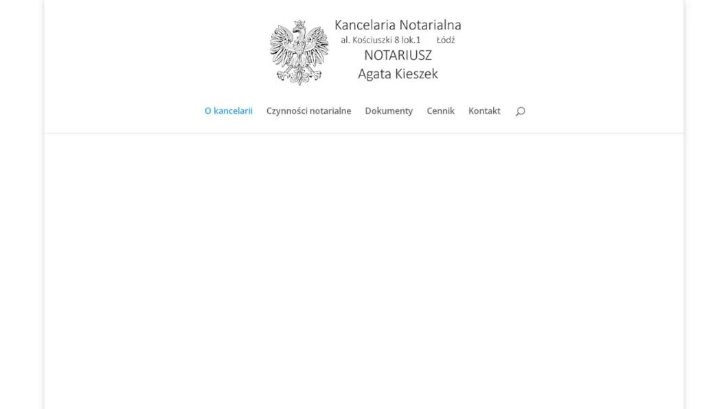 Zrzut ekranu strony Notariusz Łódź Agata Kieszek
