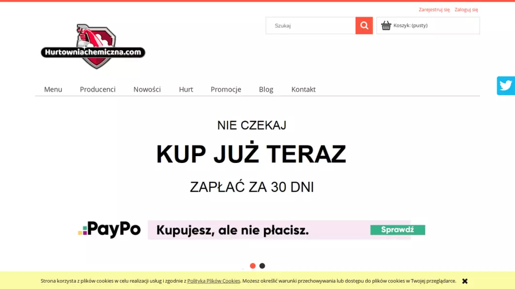 Zrzut ekranu strony Hurtowniachemiczna.com