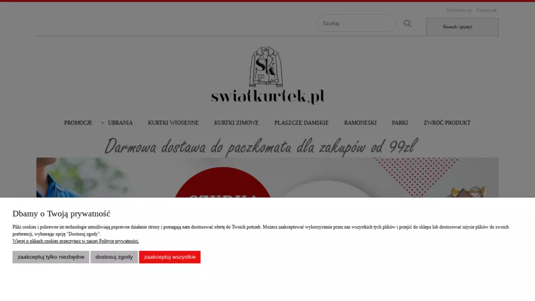 Zrzut ekranu strony Kurtki damskie | Sklep internetowy Światkurtek.pl