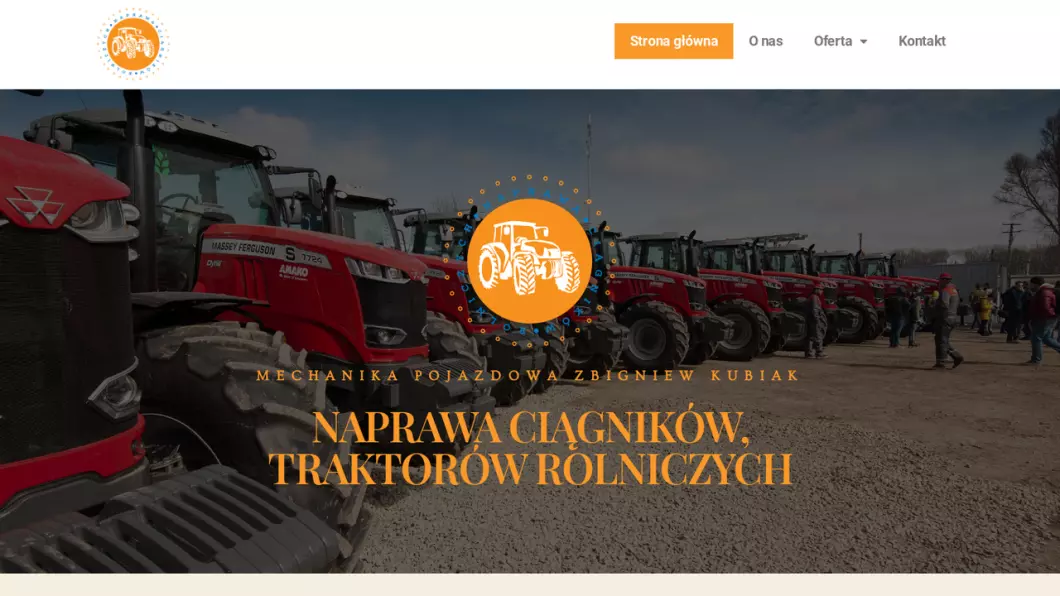 Zrzut ekranu strony Mechanika Pojazdowa Zbigniew Kubiak